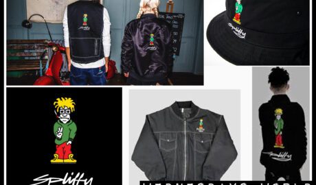 Pictures of popular 90s Brand Spliffy. Spliffy was a cartoon man in bright colours smoking a Splif.
