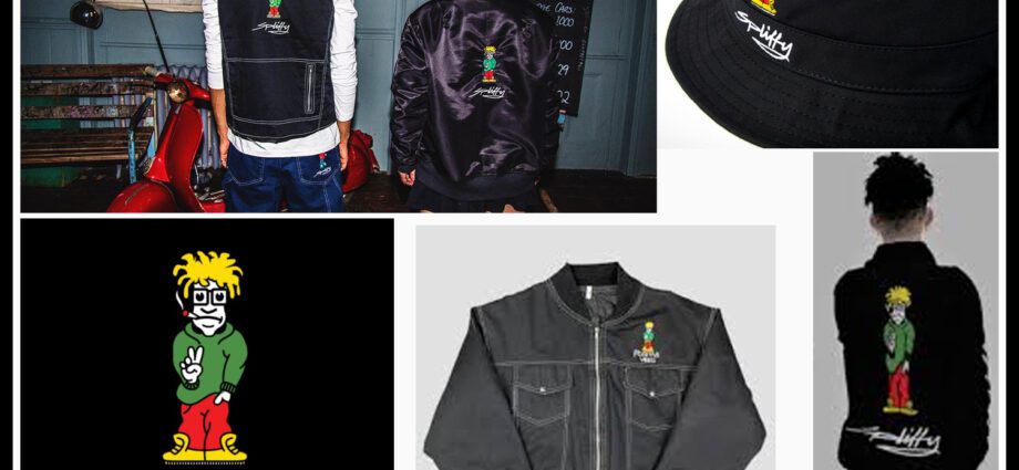 Pictures of popular 90s Brand Spliffy. Spliffy was a cartoon man in bright colours smoking a Splif.