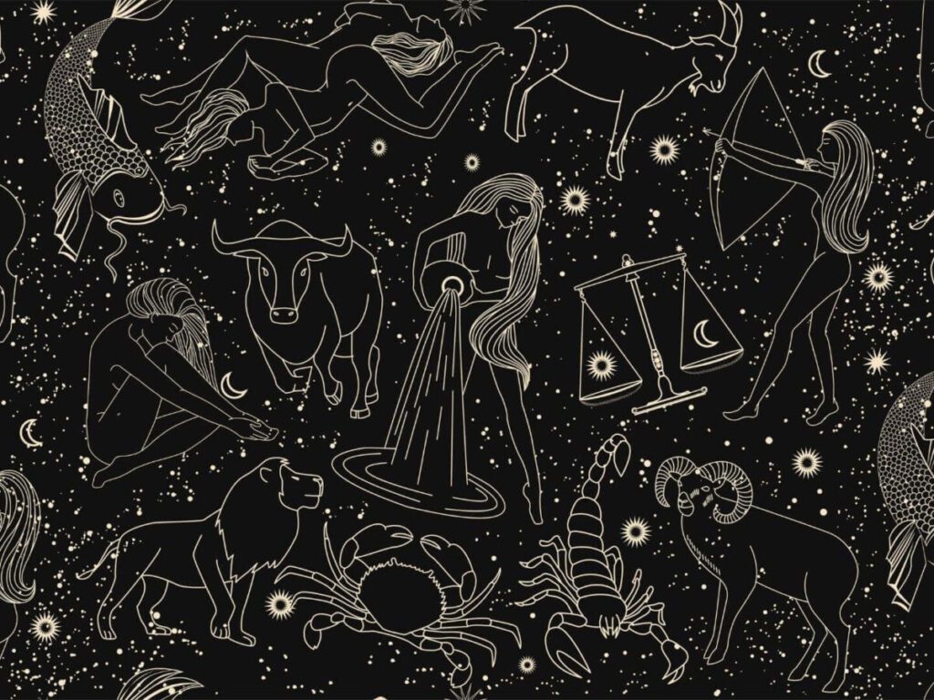 Line Drawing of Zodiac