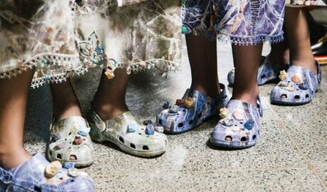 Photo of crocs embedded with healing crystals