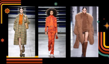 Image showing 3 models wearing 70s inspired fashion in 2023 fashion week - New 70s Fashion Trend