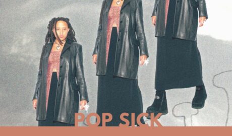 Image of model wearing Pop Sick Fashion, woman is repeated 3 times